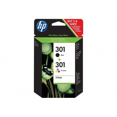 Pack de 3 cartouches imprimante HP 301 Tripack 2Noir+1Couleur