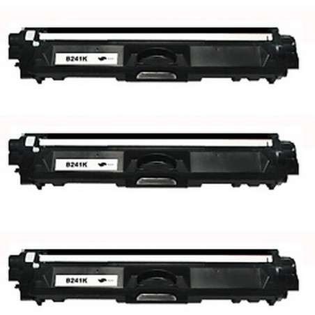 Toner équivalent à Brother TN241BK Pack de 3 Noir