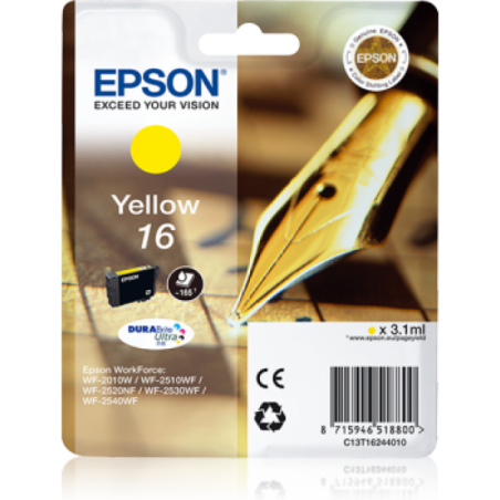 Epson T16 Stylo Plume - jaune - originale - cartouche d'encre