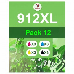 Pack de 12 HP 912XL cartouches d'encre compatibles