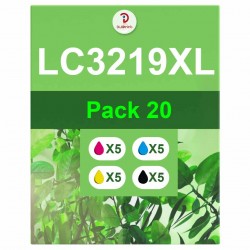 Pack de 20 Brother LC3219XL cartouches d'encre compatibles