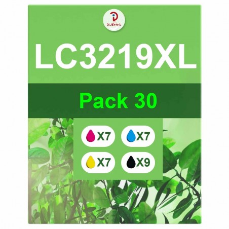 Pack de 30 Brother LC3219XL cartouches d'encre compatibles