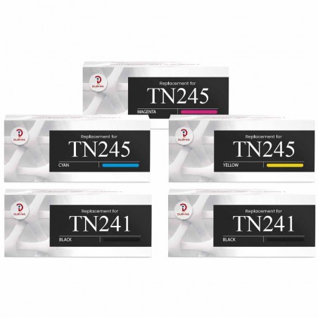 Compatible Brother TN241/TN245 Multipack toner de 5 cartouches TN241BK TN245C TN245M TN245Y