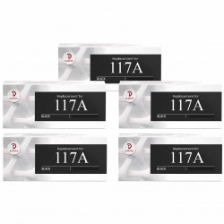 Compatible HP 117A Multipack toner de 5 cartouches W2070A Noires - Avec puce