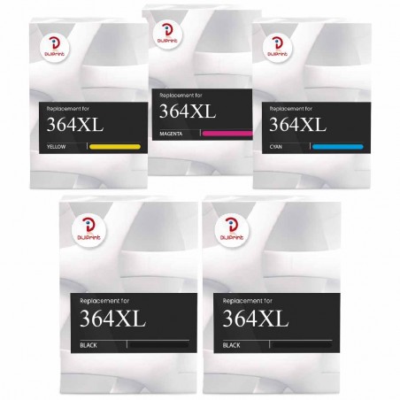 Compatible HP 364XL Multipack 5 cartouches Noir, Jaune, Cyan, Magenta