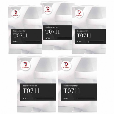 Compatible EPSON T0711 Guépard Multipack 5 cartouches C13T071140 Noires