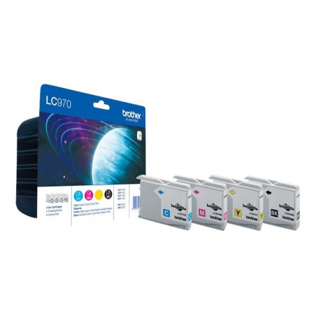 Brother LC970 - Pack de 4 - noire, cyan, magenta, jaune - original - cartouche d'encre